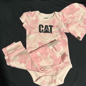 Cat Pink Camo Mayching Set With Hat